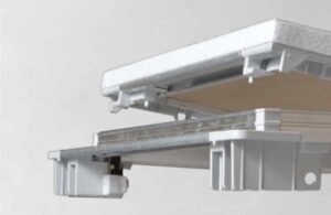 Trampilla pladur 60x60 - Vista lateral con apertura